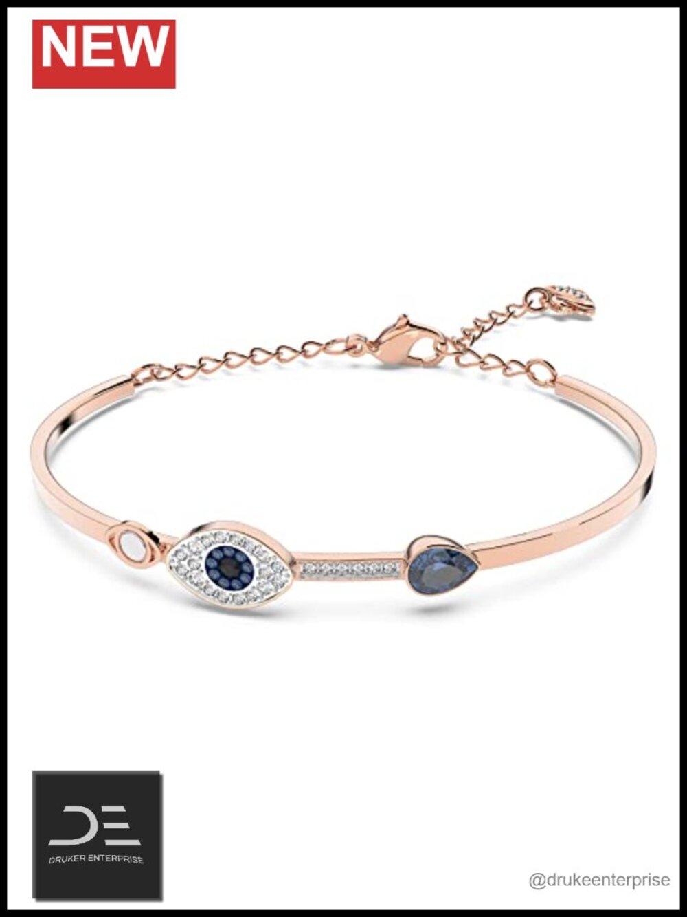 Swarovski Evil Eye Bangle Bracelet Mixed Metal Finish